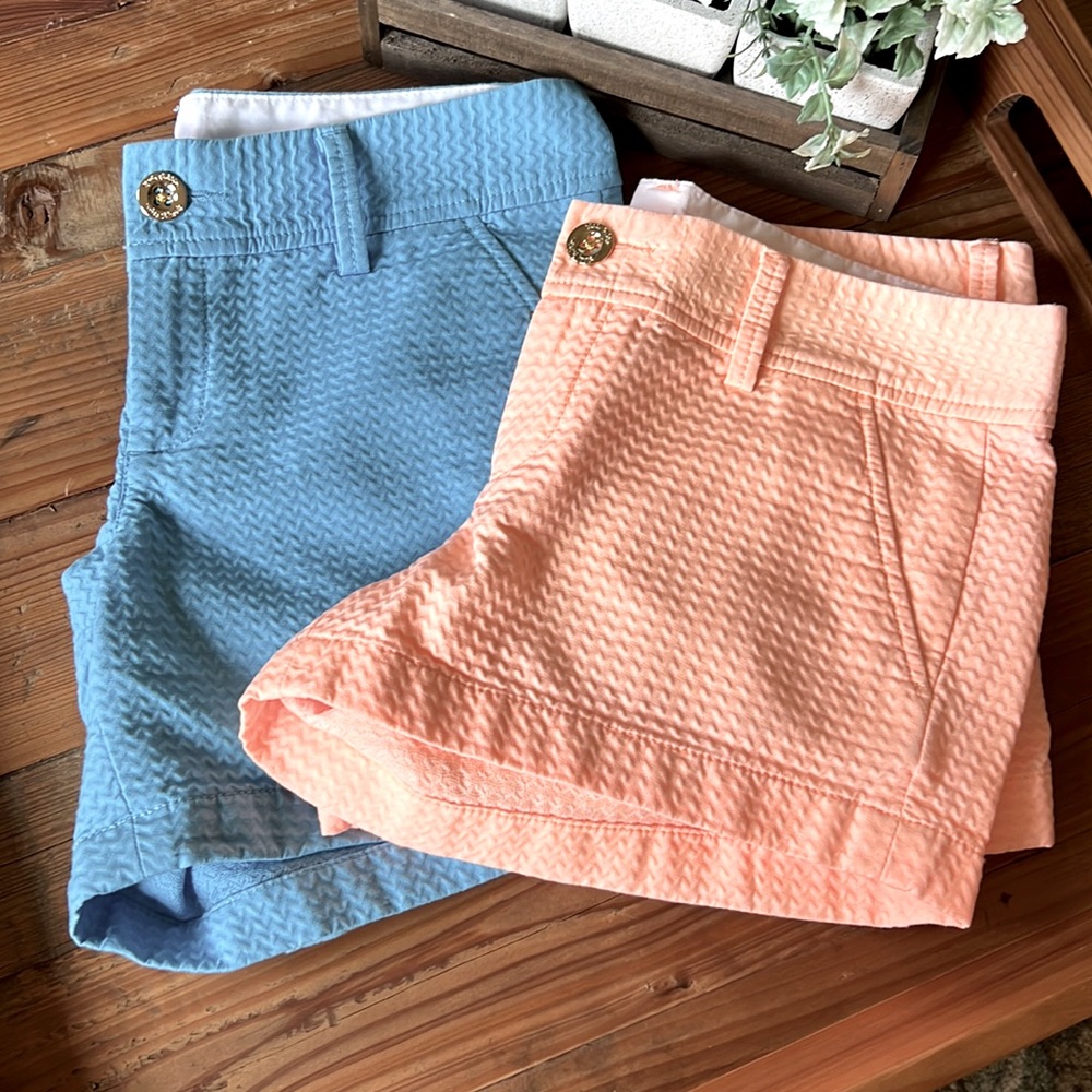 Lilly Pulitzer Bundle of Two Blue & Peach Shorts. Size 2 - Picture 1 of 8